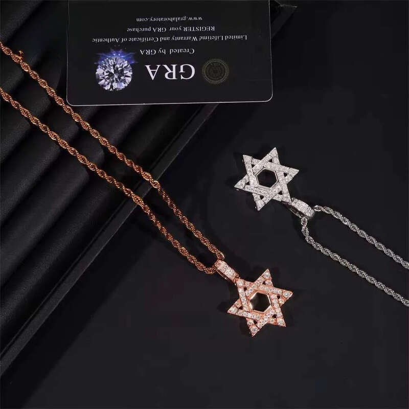GRA Certificate Pentagram Custom Iced Out Hip Hop Jewelry Sier VVS Moissanite Dia Charm Pendant