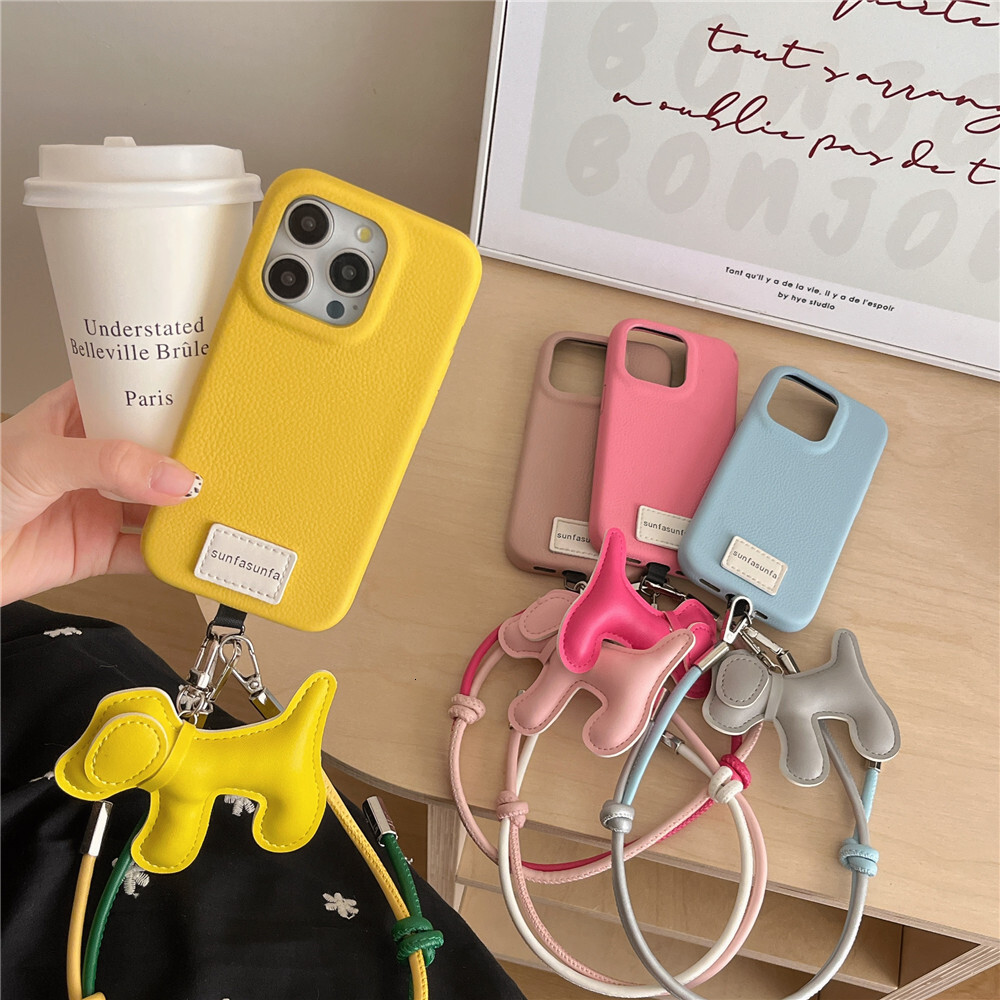Phone Case Compatible with iPhone 17 Pro Max, Cute Soft Silicone Cover with Short Leash Puppy