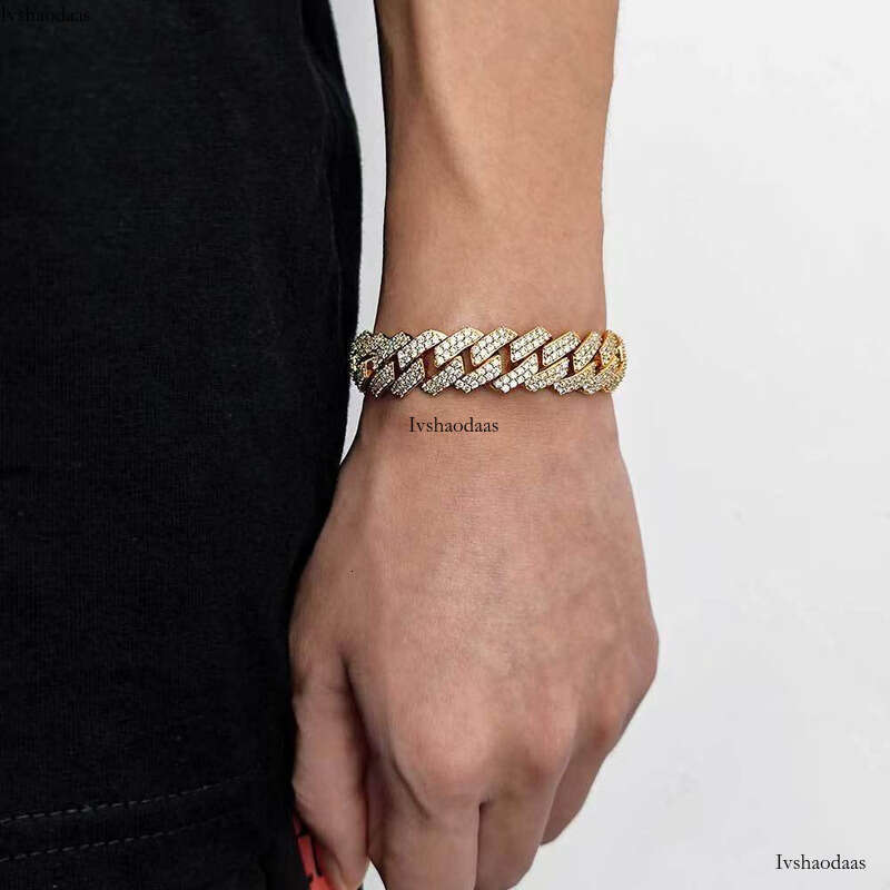 2023 Hot Selling Competitive Price Moissanite Real Miami Cuban Link Prong Chain Iced Hi