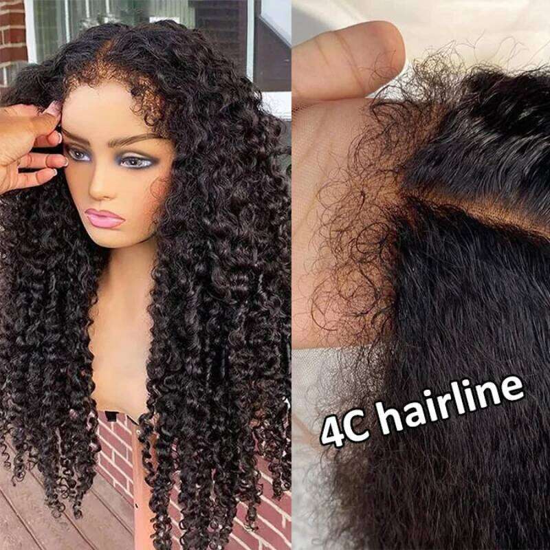 250% 4C Edges 13X4 HD Lace Front Wig With Baby Pre Plucked Premium Kinky Curly Human Hair Xiusiyuan2510