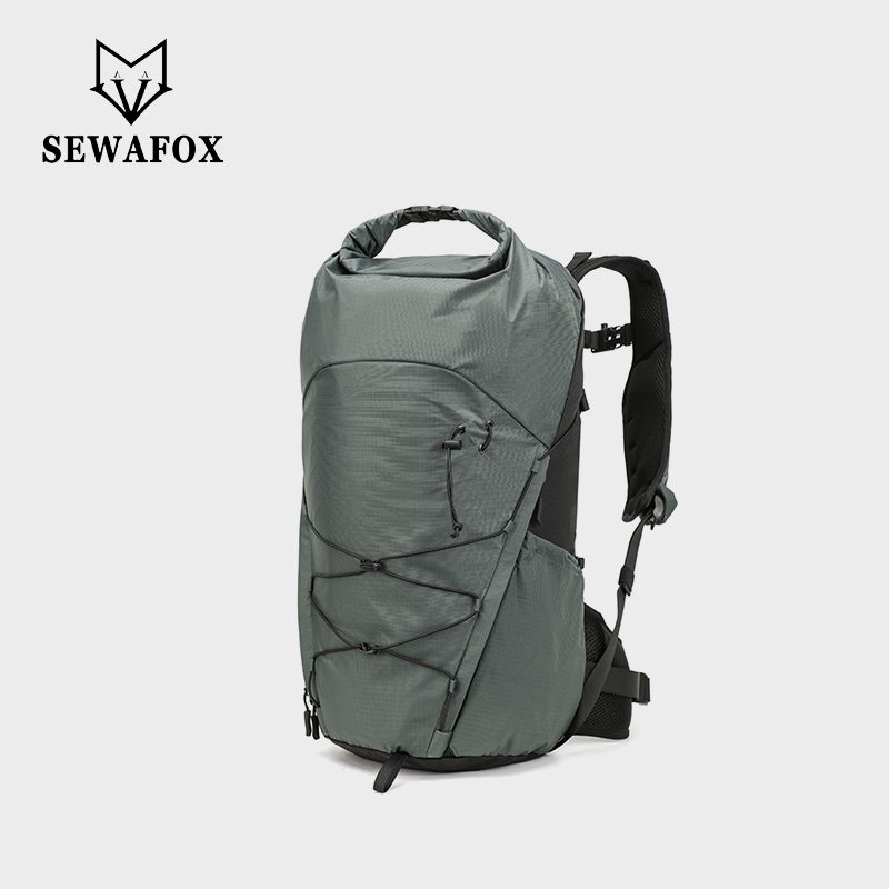 Sewafox Hiking Backpack Lightweight Waterproof Backpack for Men and Women Suitable for Mountaineering Travel Outdoor 22L Olive Green and Glacier Gray