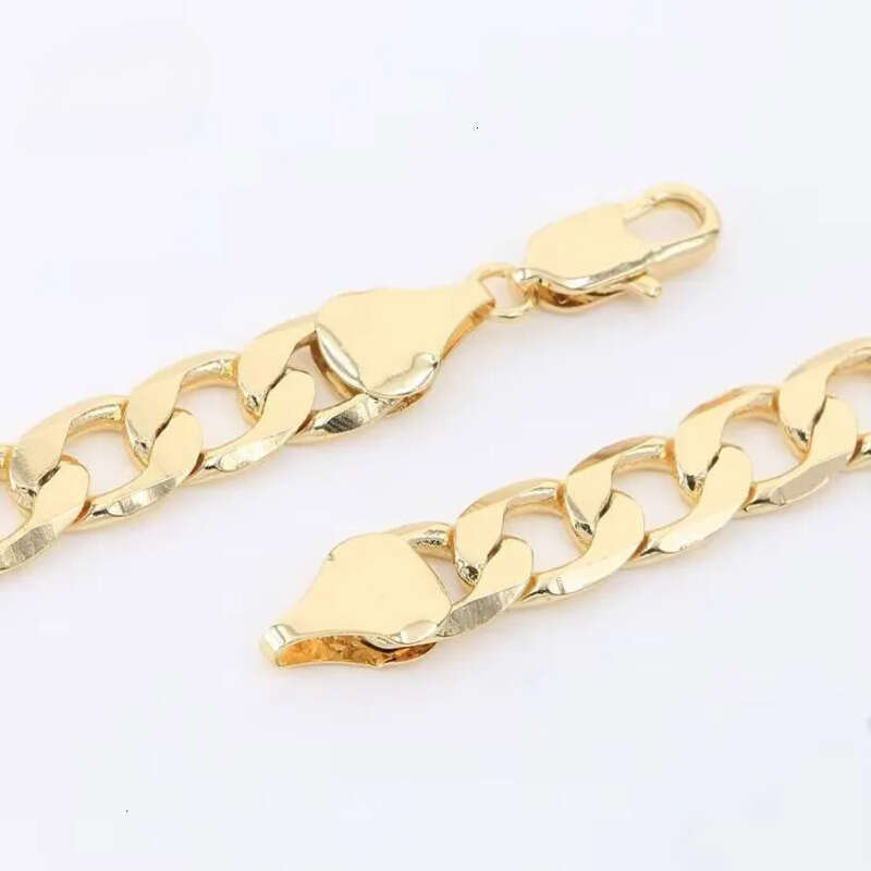 High Quality Multiple Width Length 14k Gold Plated Ferrero Cuban Link Chain Necklace for Men Women