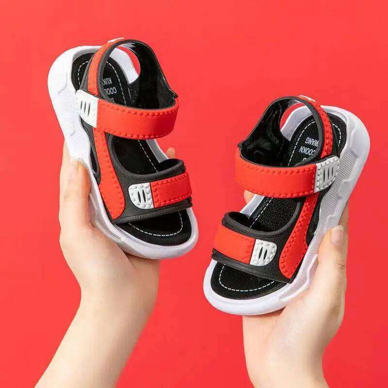 Home Children's Summer New Style Imitation Leather Casual Primary School Students Soft Bottom Beach Boys' Sandals