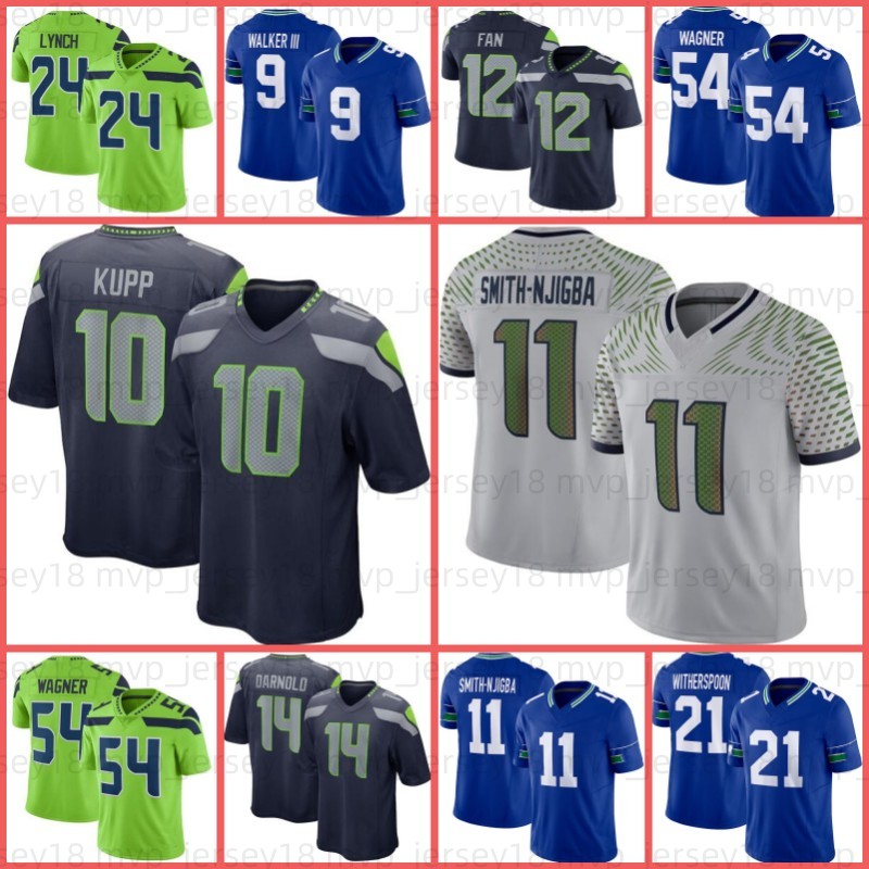 Cooper Kupp Jalen Milroe 14 Sam Darnold Football Jersey Jaxon Smith-Njigba Grey Zabel Devon Witherspoon Tariq Woolen Kenneth Walker III Marshawn Lynch Bobby Wagner