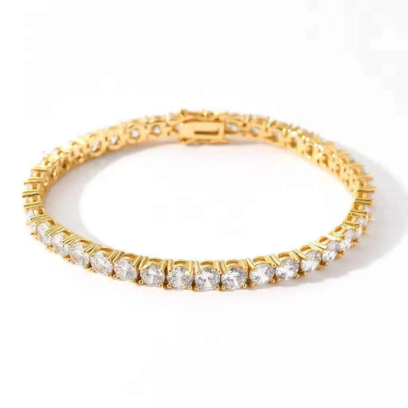 Iced Out Gold CZ Charms Tennis Bracelet - Unisex 3mm-6mm AAA+ Cubic Zirconia Hip Hop Jewelry for Gifts