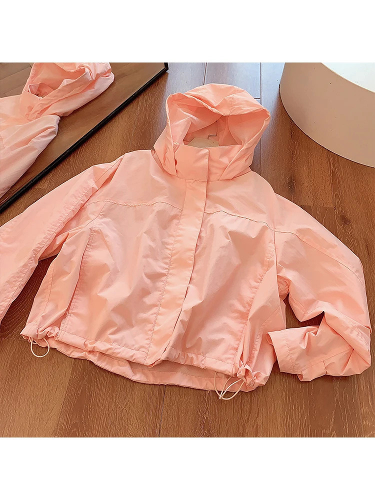 Mumaroho 2025 Autumn Winter Women Windbreaker Jacket Windproof Solid Long Sleeve Outdoor Sport Hooded Thin Coat Jacket For Women 251028