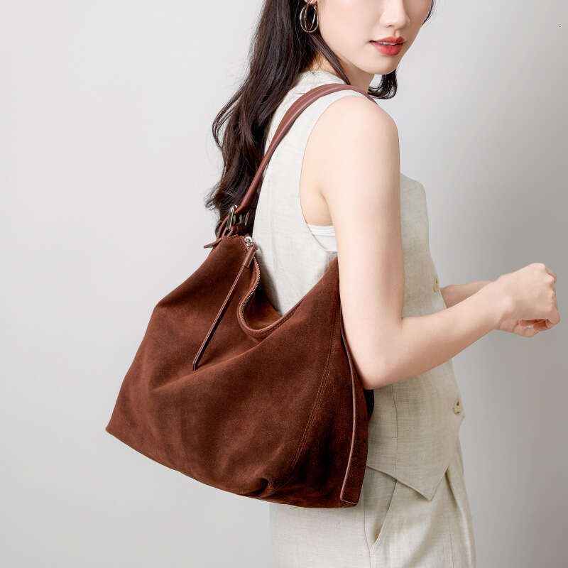 designer bag Luxury bag Suede Crossbody Large Capacity Women's Light Luxury Commuting High-end Feel Single Shoulder Casual Underarm Top Layer Cow