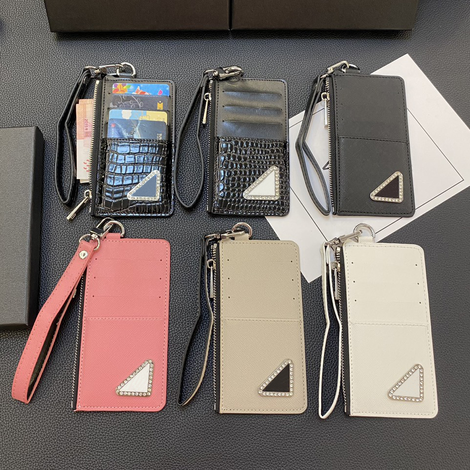 Designer leather Wallet Stylish Men Folding Long zipper triangle Wallets Purse Card Holder Notes Money Purses With Box Flip Wallet Multiple styles 211