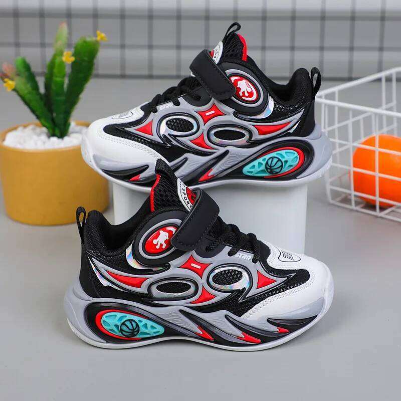 2025 New Kids Sneakers Breathable Mesh Lightweight Soft Sole Comfortable Boys Basketball Girls Running Shoes