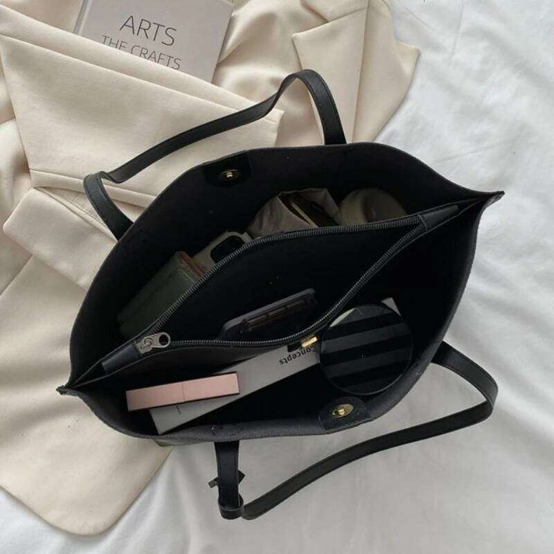 Large Capacity Women's New Soft Leather Tote Bag, Casual and Versatile Single Shoulder Bags for Woman Korean Style Handbags