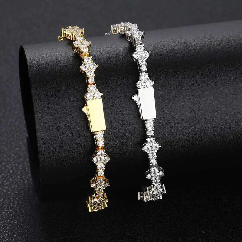 Wholesale GRA Certified Fine Jewelry Sier Chain Round Cut VVS Moissanite Dia Tennis Bracelet For Women