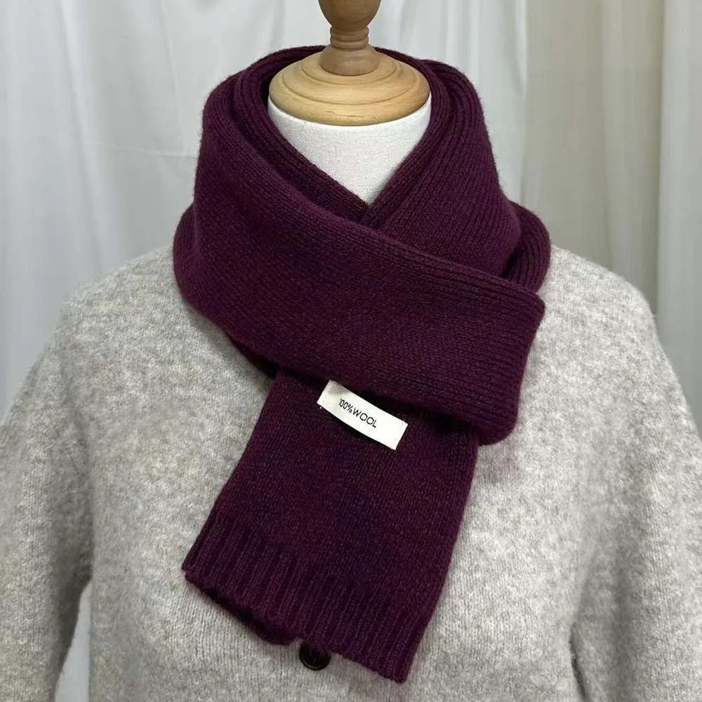 Large Solid Color Knitting Wool Scarf Soft Coldproof Long Thickened Neckscarf Versatile Windproof Winter Warmer Scarf Outdoor 250930