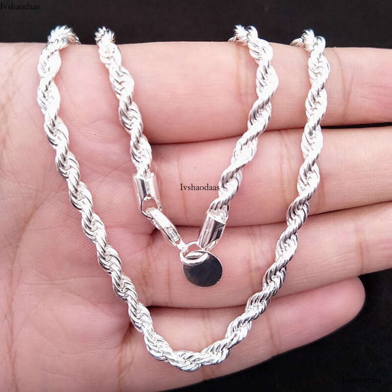 Custom 4mm 5mm 6mm Sier for Men Hip Hop Iced Out Clasp Moissanite Rope Chain