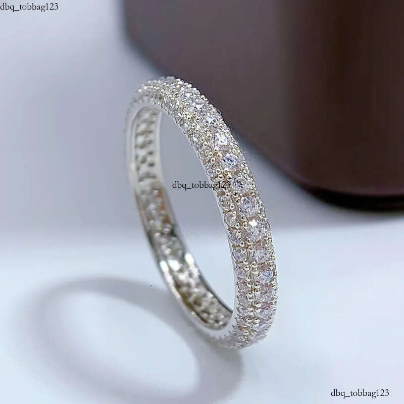 2023 Choucong Wedding Rings Simple Fine Jewelry Pure 100% Sterling Sier Pave White Moissanite CZ Dia Gemstones Eternity Women Engagement Band Ring Gif