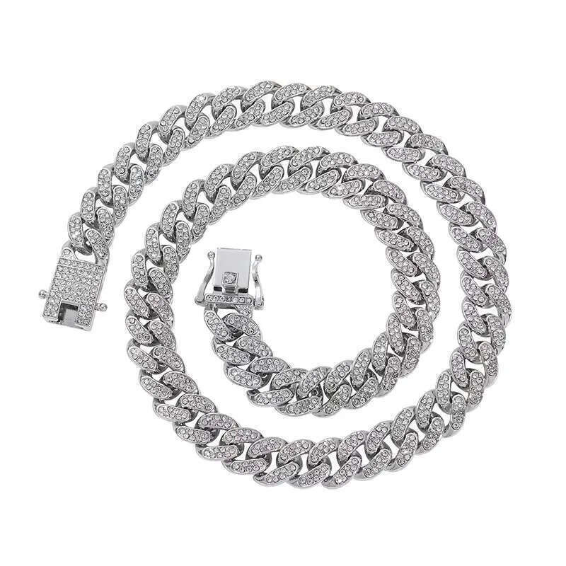 DHCollections 13mm Bg Rhie Golden Miami Cuban k Chain Men's Hip Hop Necklace Jewelry