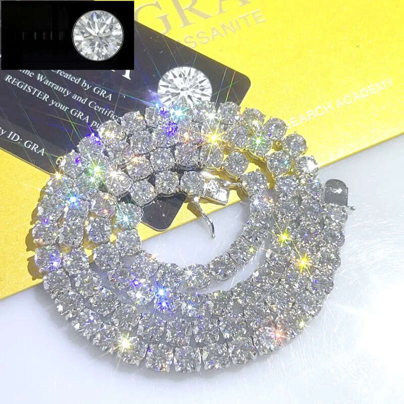 Fine jewelry sterg sier vvs moissanite necklace dia mossanite tennis chain