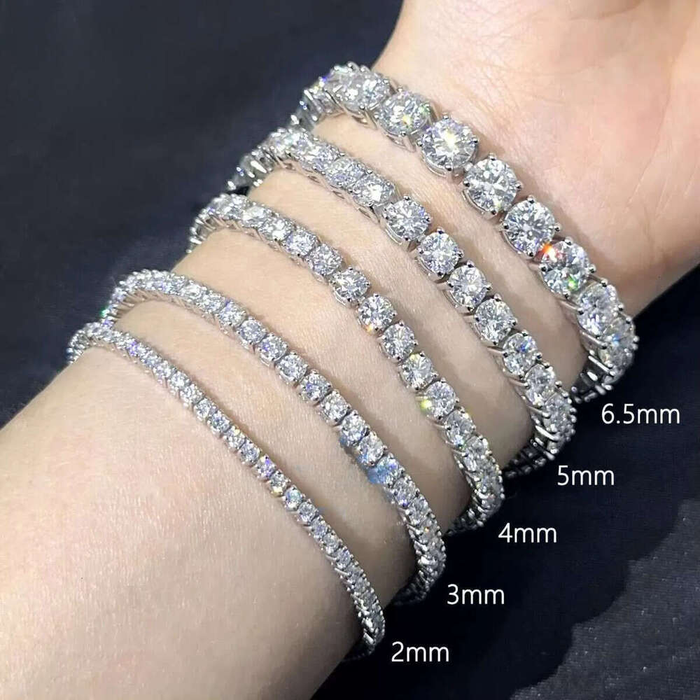2025 FANCY Sterling Sier Tennis Bracelet VVS D Moissanite Gold Plated Dia Fine Jewelry Stylish Iced Gifts Parties