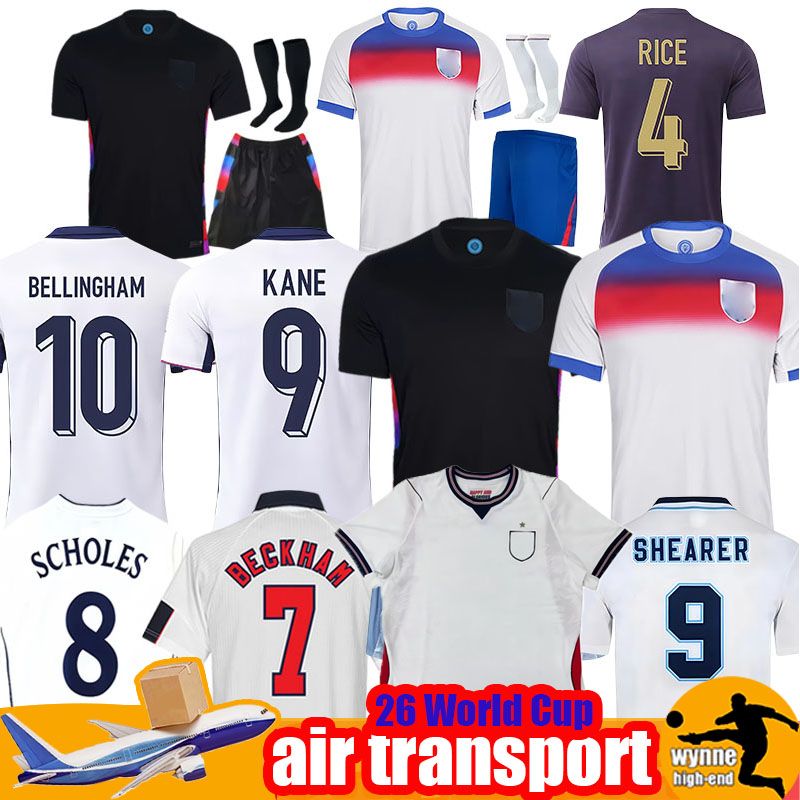 2025 2026 England football shirt BELLINGHAM Retro Soccer Jersey RASHFORD KANE SAKA RICE FODEN National Team Home White Away Men Kid Women Men Kids Kit