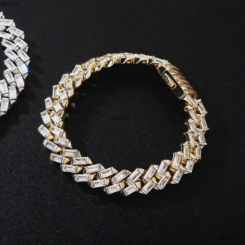 necklace moissanite dia men designer Customization Cuban Full Iced Out Hiphop Chain Pass The Dia Test ice out cuban link chain