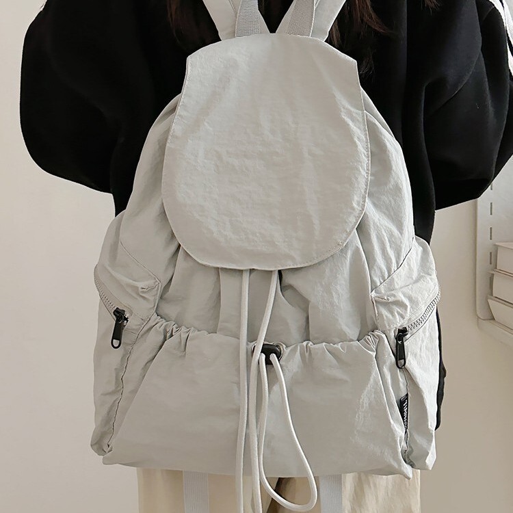 Designer 2025 new lightweight nylon women's casual fashion drawstring travel large capacity backpack