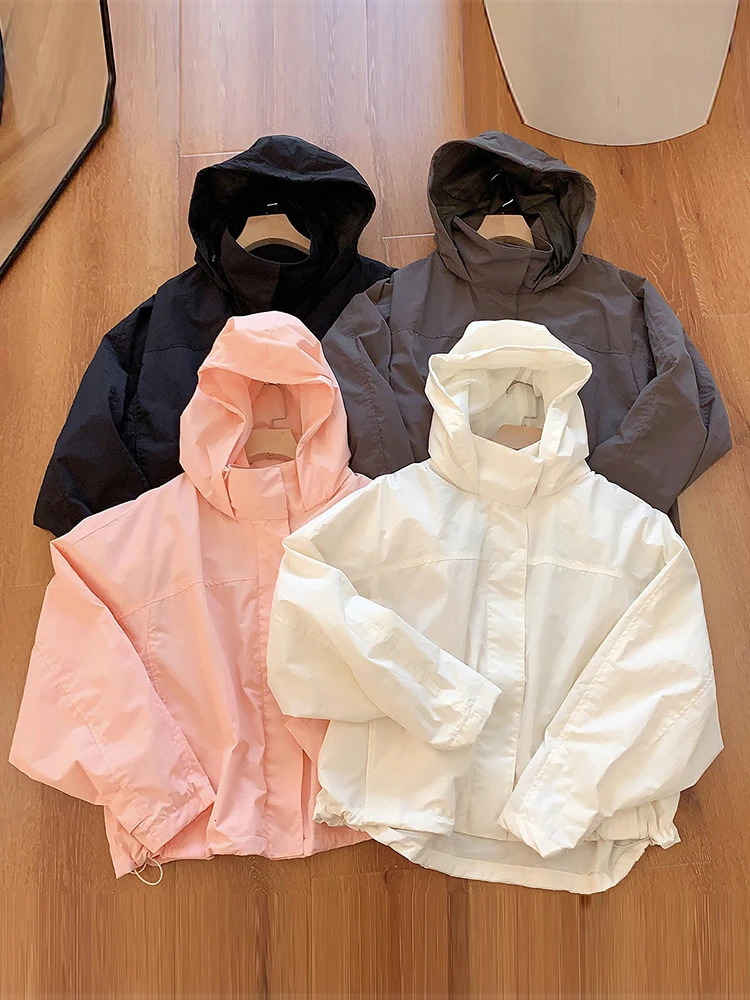 Mumaroho 2025 Autumn Winter Women Windbreaker Jacket Windproof Solid Long Sleeve Outdoor Sport Hooded Thin Coat Jacket For Women 251028