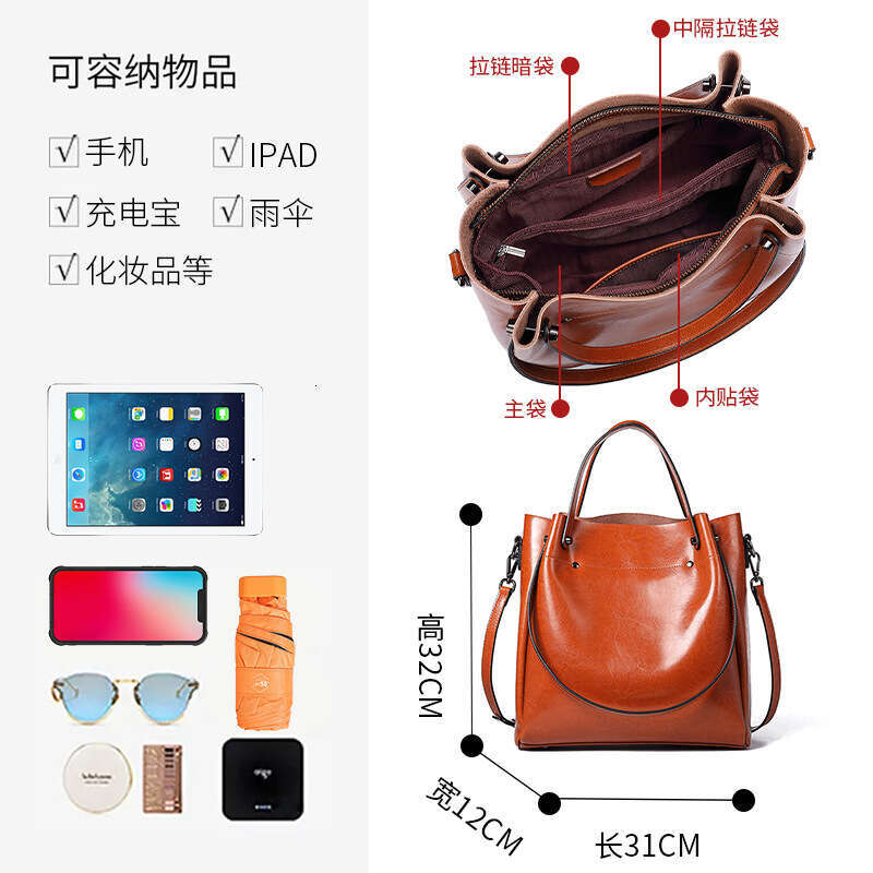 designer bag Luxury bag New Cowhide Women's Versatile Handbag Ins Commuter Genuine Leather High-end Large Capacity Shoulder Bag