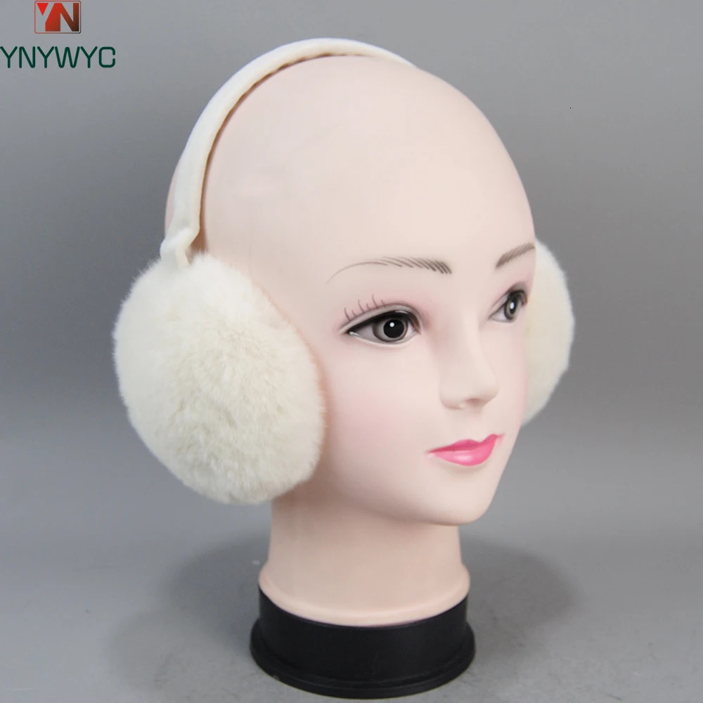 Women Winter Quality Real Rex Rabbit Fur Earmuffs Rex Rabbit Fur Earmuff Lovely Girl Genuine Rex Rabbit Fur Earcaps 250930