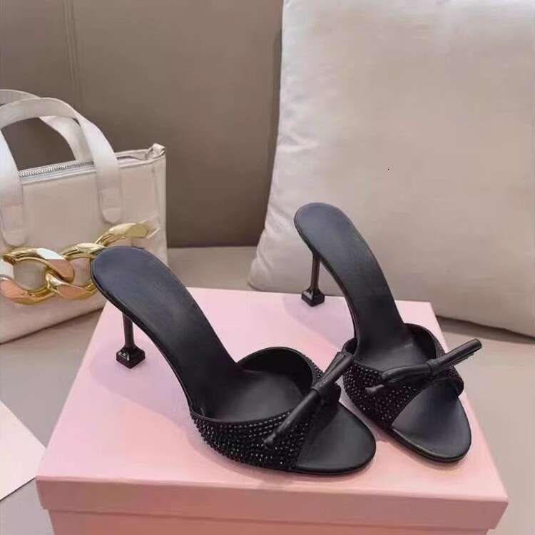 Rhinestone Strap for Women 2025 New Fashion Show High heels Thin Designer Shoe heel Round Toe Bowknot Sandals