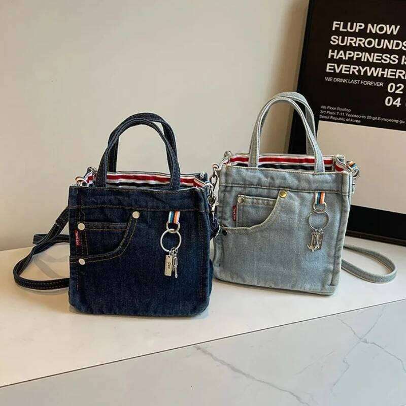 Ladies' Crossbody Creative Retro Washed Denim Personalized Fashionable Verstaile Handbags High-quality Shoulder Bags Girl