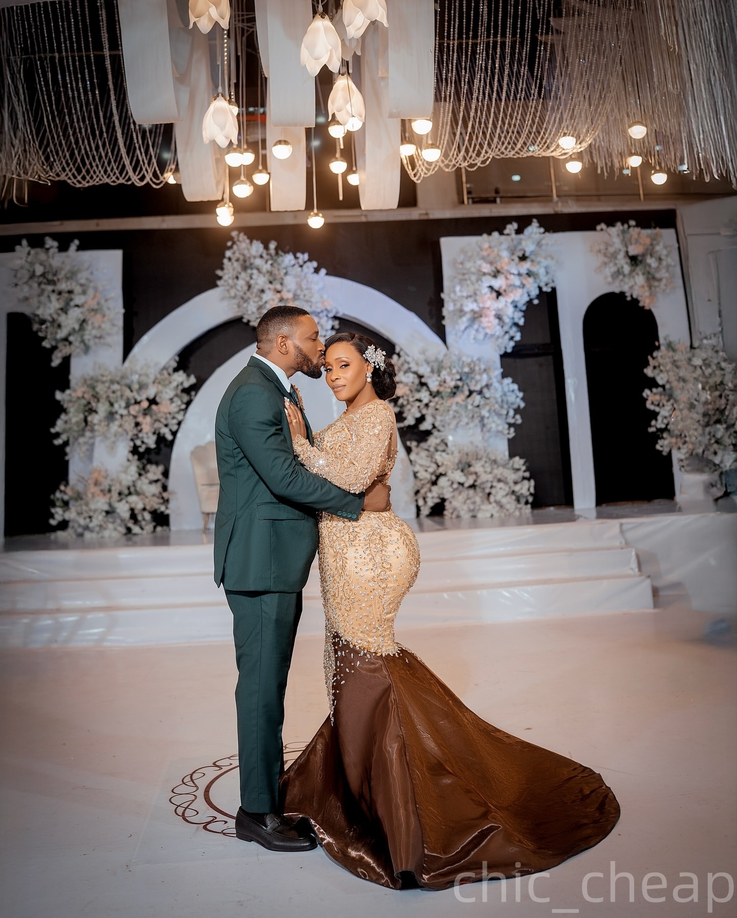 Brown Mermaid Evening Dresses Illusion Beaded Crystals Satin Lace Up Prom Formal Party Second Birthday Engagement Gowns Plus Size Dress For Special Oc