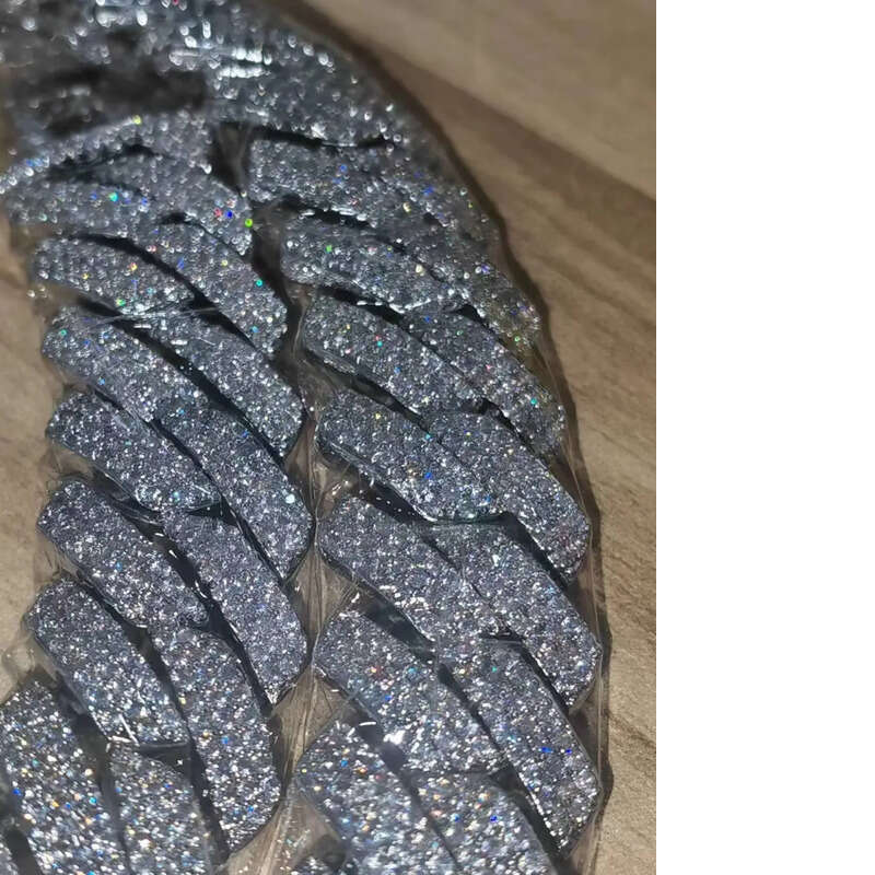 moissanite cuban link chain Hiphop 20mm Sier Yellow Gold Plated Vvsmoissnaite Cuban Chain Necklace