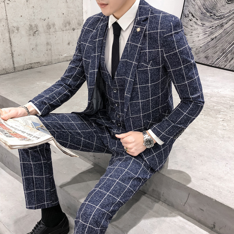 H898Men's three-piece business suit, formal suit, Korean style
