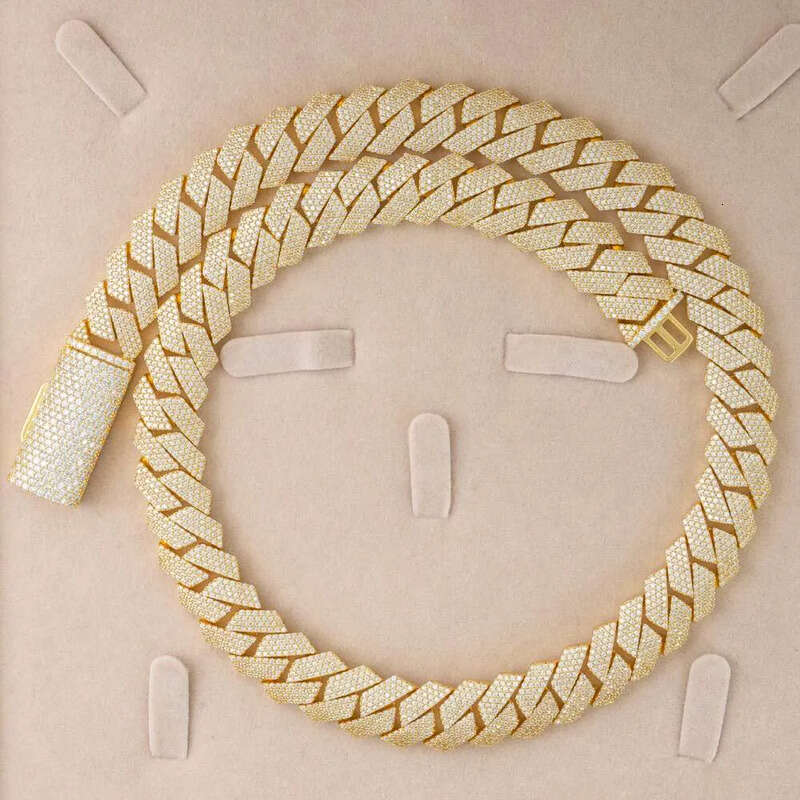 15MM 18MM 20MM Heavy Custom Hip Hop Iced Out Jewelry Moissanite Dia Cuban Link Chain