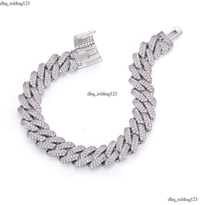 Miami Iced Out S Sterling Sier 14mm 16 18 20 22 24 26 Inch Moissanite Choker Baguette Cuban Link Chain Necklace for Men