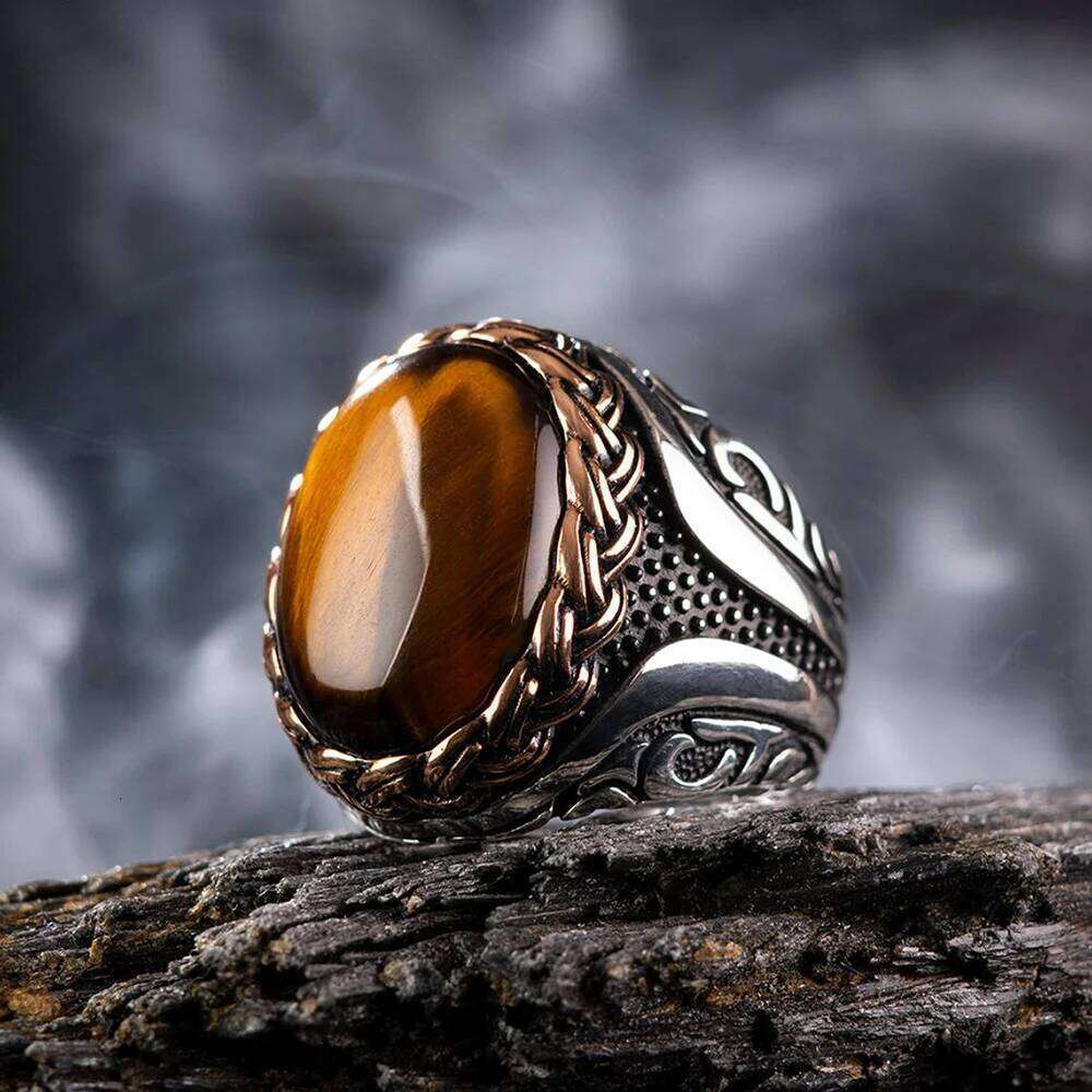 Retro Handmade Turkish Ring For Men Vintage Double Swords Black Zircon Rings Punk 2023 Trendy Islamic Religious Muslim Jewelry