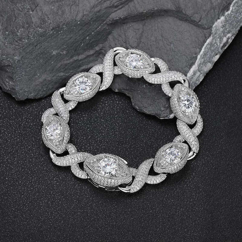 New Styles Cuban Link Stainless Steel Moissanite Dia Chain Sterling Sier 15mm Necklace For Women Men