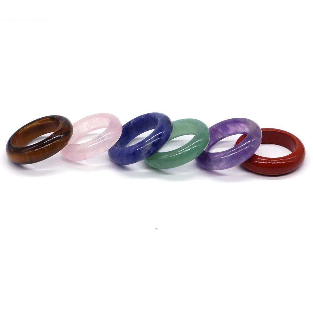 1pc Color Style Nature Stones Rings Healing Crystals Vintage Chakra Ring Women's Wedding Party Jewelry Punk Rock Gemstones Gift
