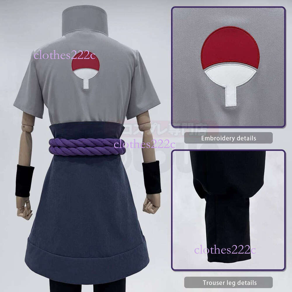 HOLOUN Anime Uchiha Sasuke Cosplay Costume Top Pants Belt Cos Convention Gift Adult Version Unisex