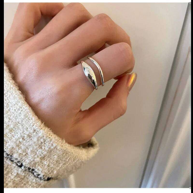 Sier Broken Adjustable Vintage Jewelry Layered Women Ring Girl Fashion Accessories Party Birthday Gift Trendy