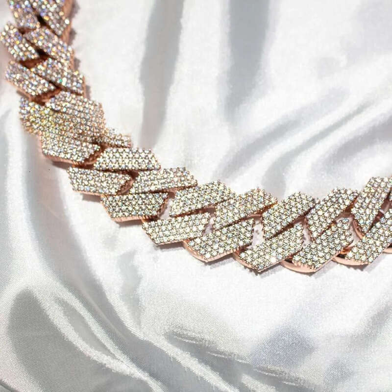 Buss Down Thicker 22mm Heavy Solid Sterling Sier Iced Out Moissanite Cuban Link Chain