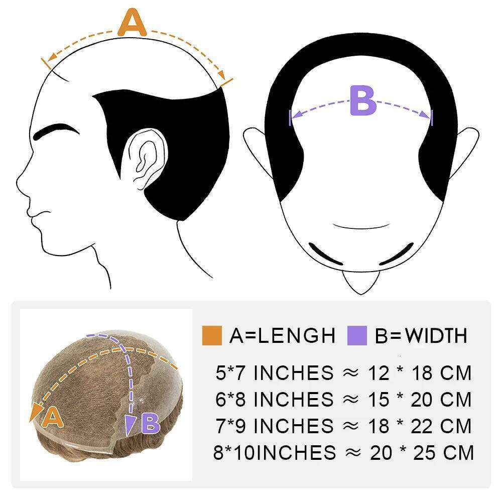 0.06mm Thin Skin Natural Hairline Men's Capillary Prothesis Toupee Men Wigs Male Wig System 100% Human Hair