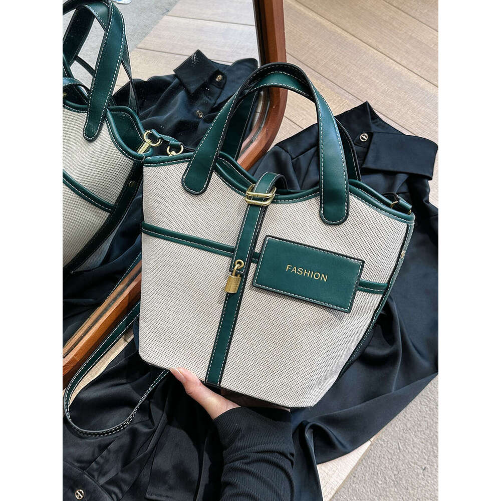 designer bag Luxury bag New Fashion Color-Block Crossbody for Women, Canvas Tote Bucket Bag