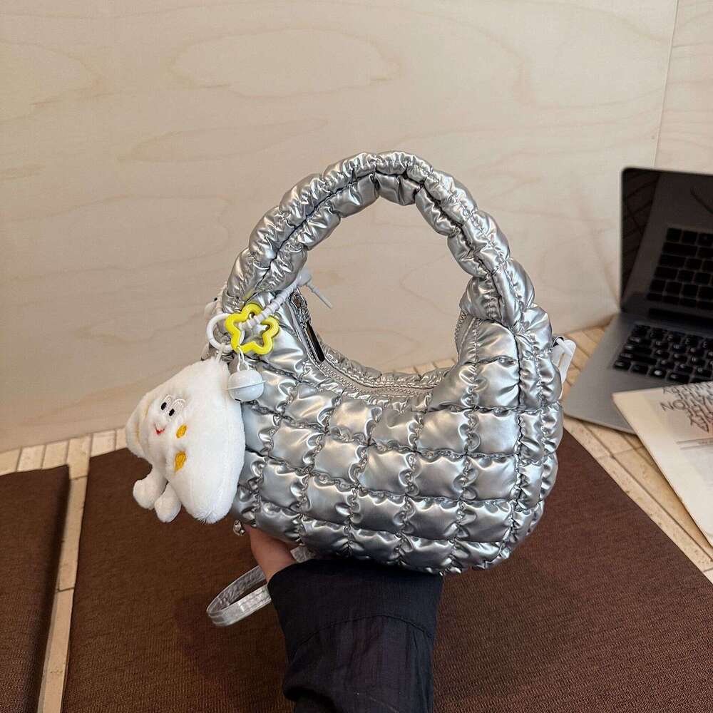 designer bag Luxury bag Fashion Trend Wrinkled Cloud for Women, Handheld Plaid Puff Bag, New Solid Color Single Shoulder Crossbody Bag