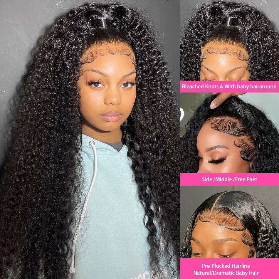 Deep Wave 13X6 Transparent Frontal Human Hair Wigs 200% Brazilian Remy 13X4 Water Curly Front For Women 4X4 Lace Wig Xiusiyuan2510