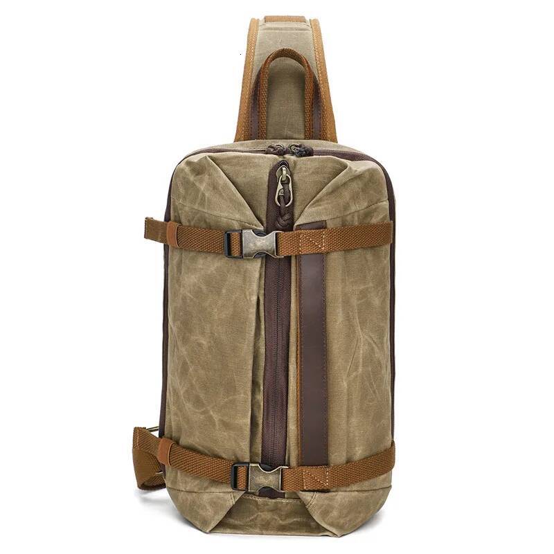 Canvas Large Capacity Chest Single Shoulder Backpack Men's Multifunctional Outdoor Messenger Fashion Bag high-quality