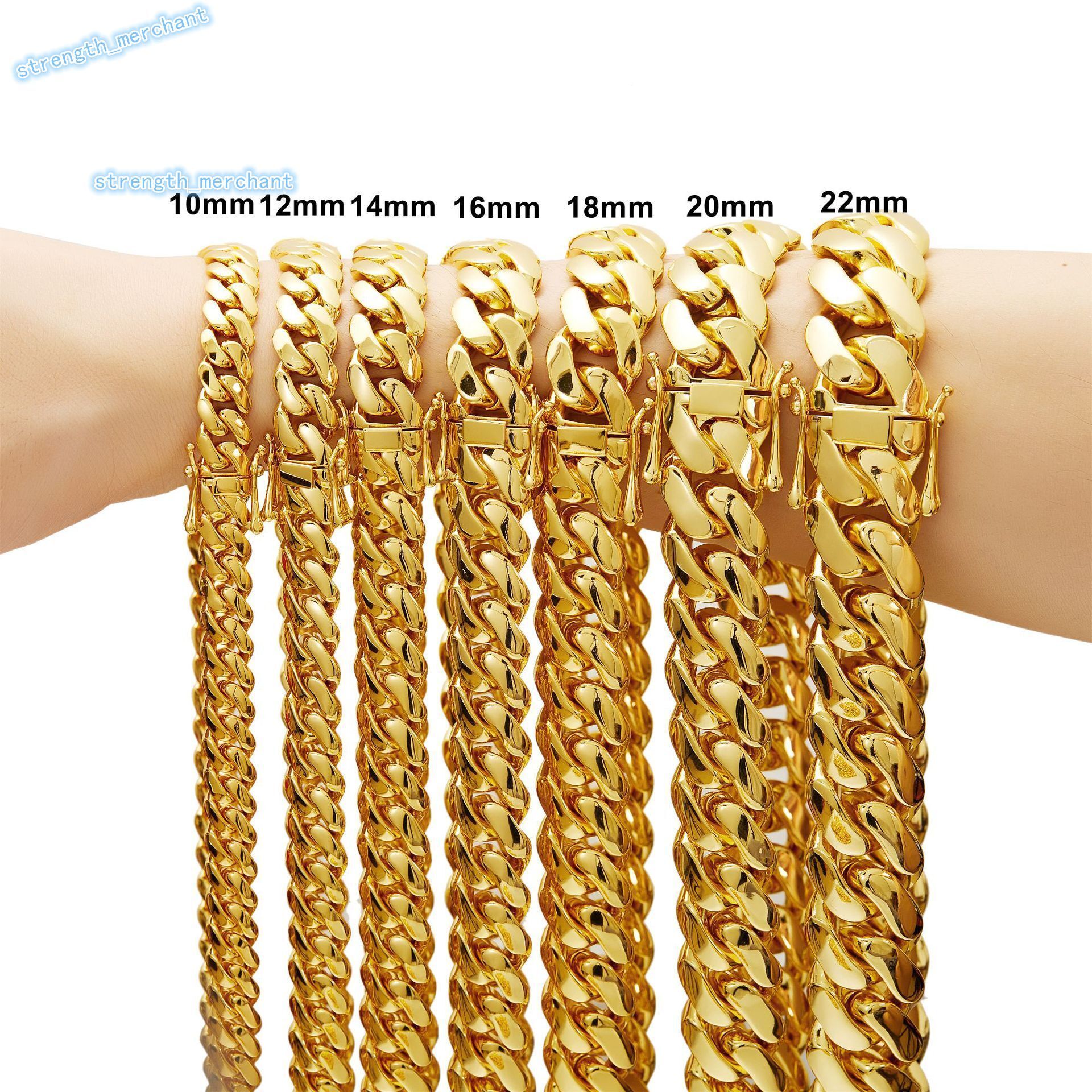 Wholesale Supplier TarnishFree Waterproof Stainless Steel Necklace Miami Chain Link Trendy Diamond Pearl Design for