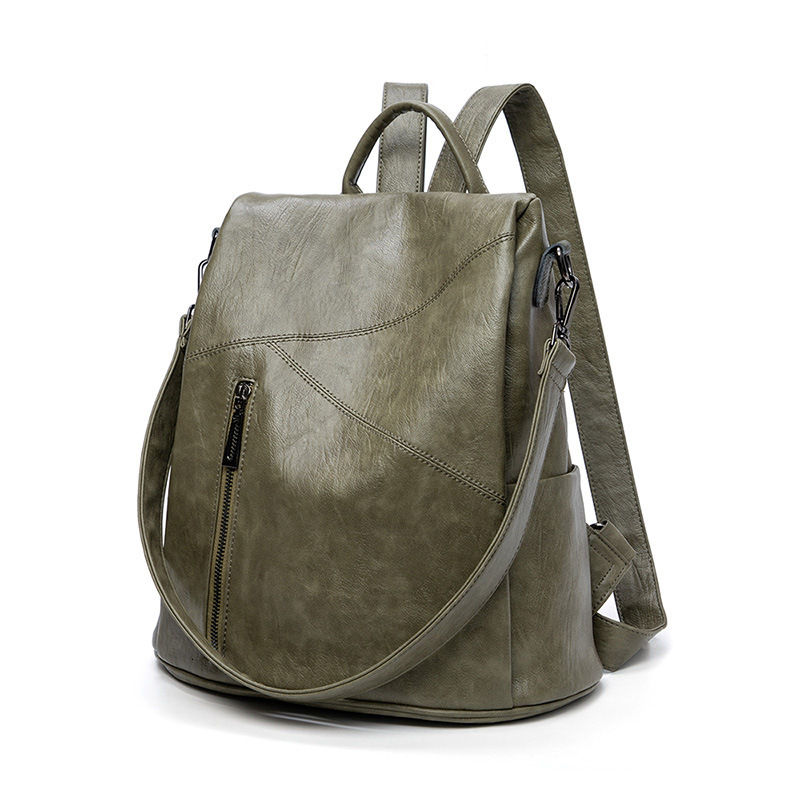 Designer Women's New 2025 Fashion Multi functional Splicing Cowhide Backpack