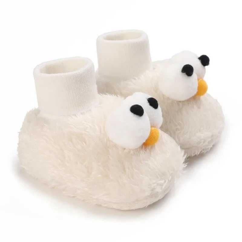 Cartoon Cute Baby Childrens Shoes Mens and Womens Flat Shoes Elastic Rope Plush Warm and Comfortable Socks Shoes 018MJ250930