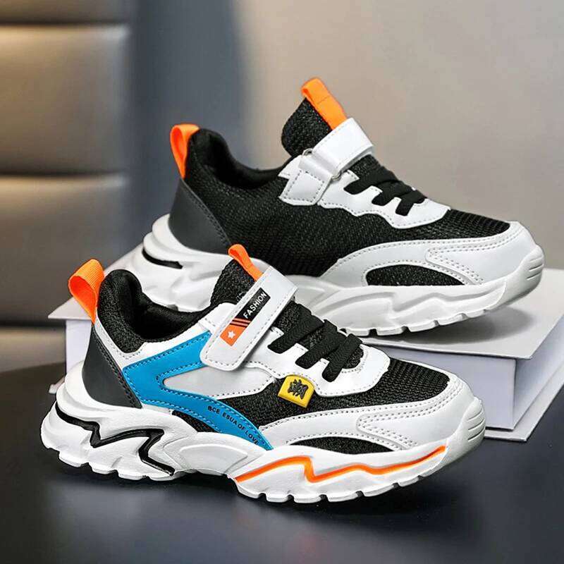 Kids Sports Boys Sneakers Trendy Non-Slip Running Walking Shoes For School Children Lightweight Casual Tennis Footwear