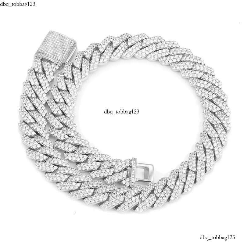 Duyizhao Stock 19mm Full Moissanite Miami Cuban Link Chain Necklace Sterling Sier Gold Hip Hop Fashion Jewelry